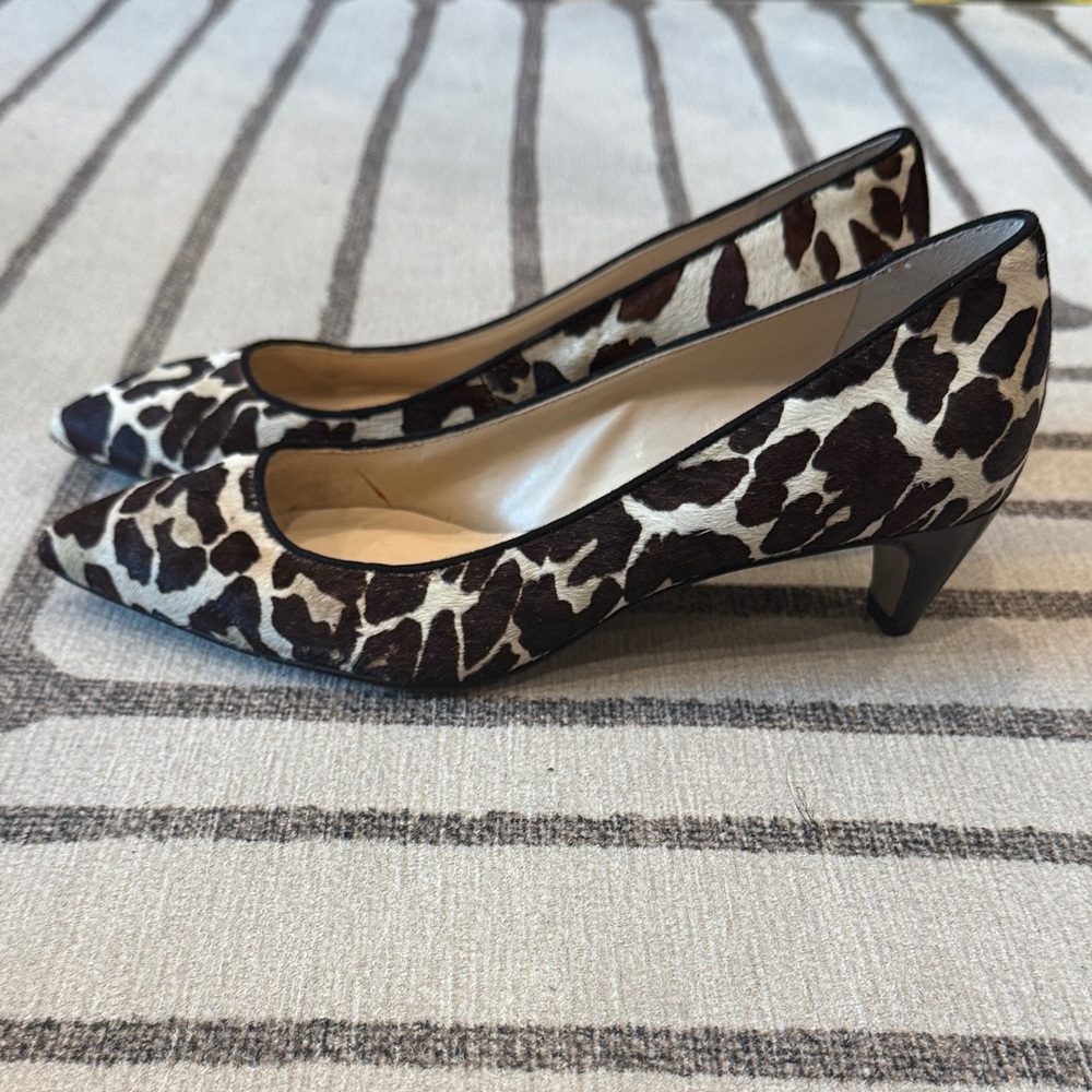 Nine West Calf Hair Leopard Print Kitten Heels